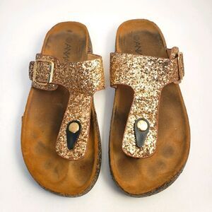Anna cork Sandals 6 glitter Flip Flop style